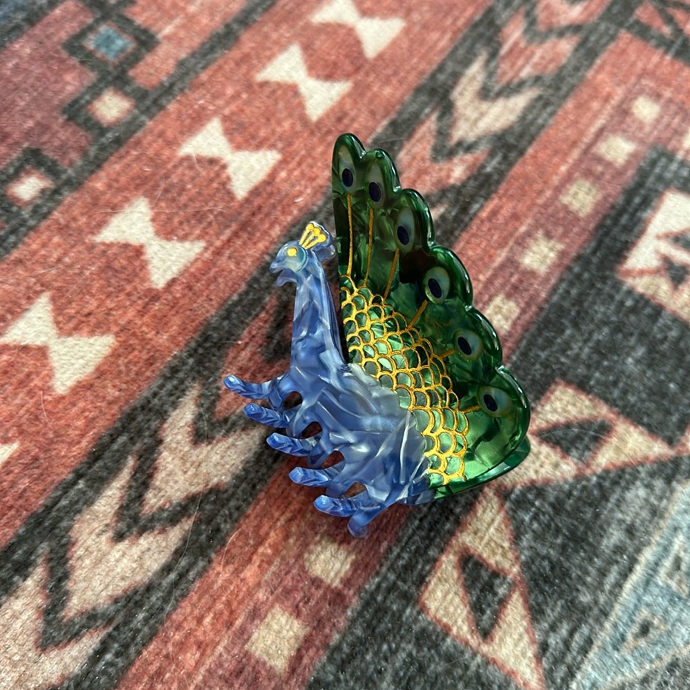 Peacock Hair Clip